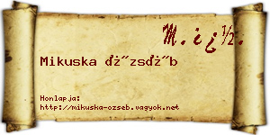 Mikuska Özséb névjegykártya